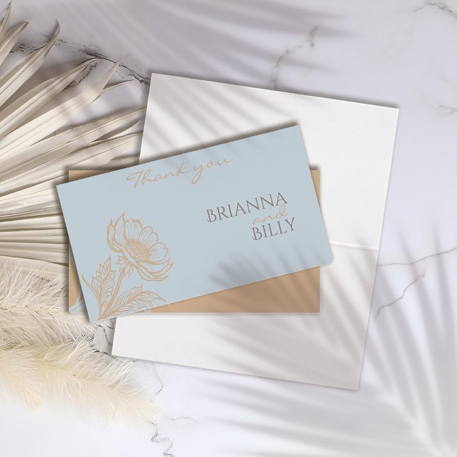 Minimalist Floral Wedding Thank You Card (Creator Uploaded)