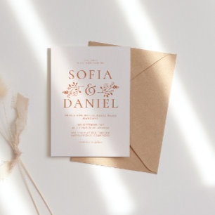Minimalist Floral Winter Wedding Invitation