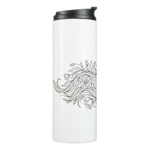 Minimalist Floral Woman Profile Tumbler