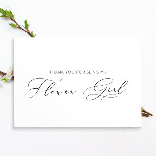 Minimalist Flower Girl Folded Thank You Card