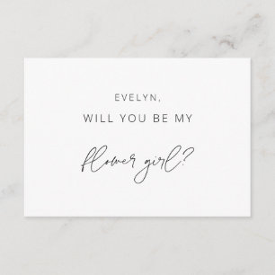 Minimalist Flower Girl Proposal Card