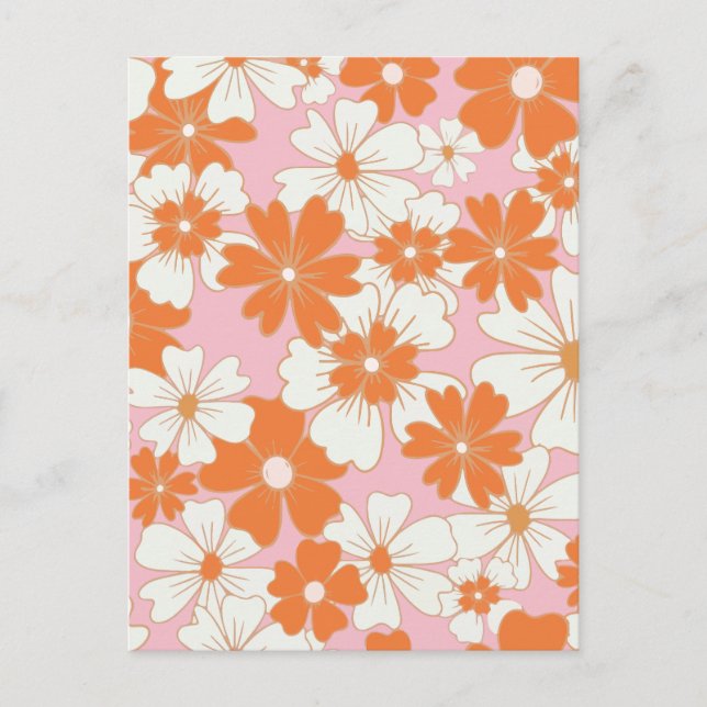 Minimalist flower holiday postcard (Front)