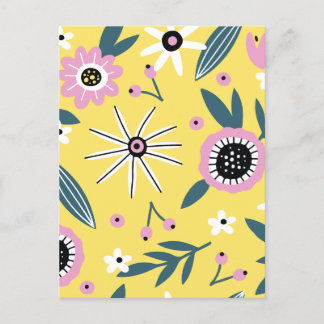 Minimalist flower holiday postcard