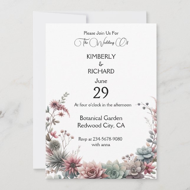 Minimalist Flower Invitation (Front)