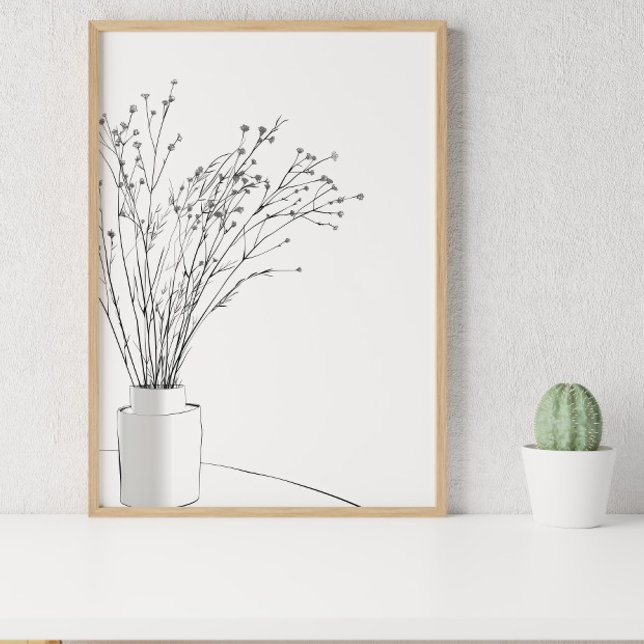 Minimalist Flower Line Drawing Poster (Creator Uploaded)