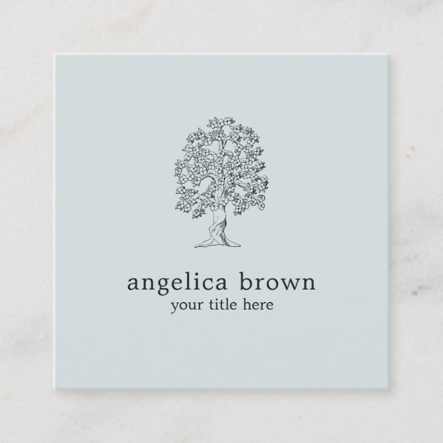 Minimalist Flowering Tree Customised Business Card (Front)