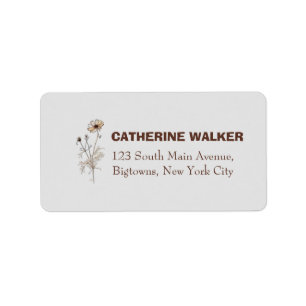 Minimalist Flowers and Weeds Design Label