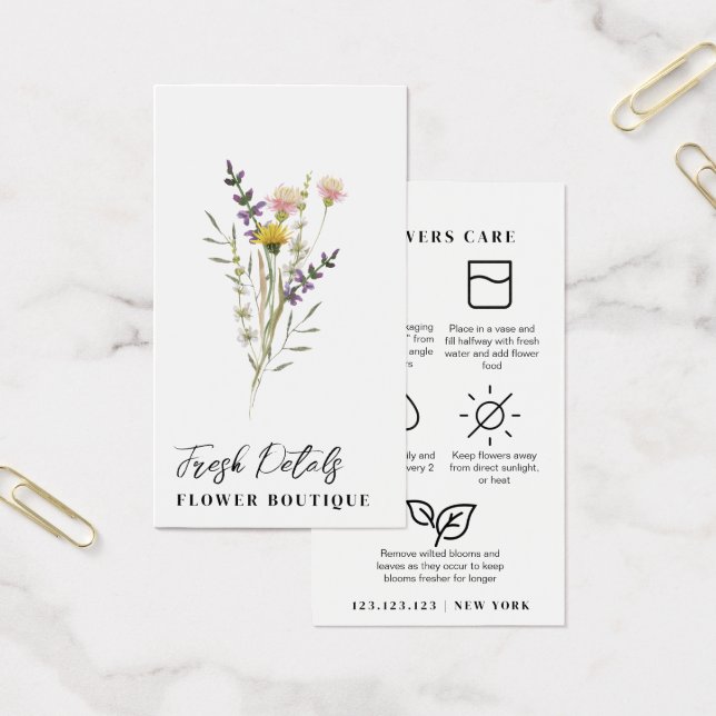 Minimalist Flowers Care Florist Card (Office)