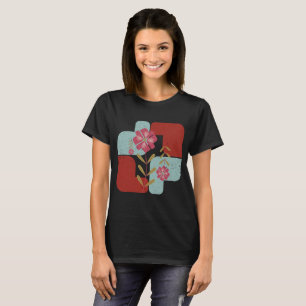 Minimalist Flowers With Colourful Random Shapes  T-Shirt