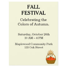 Minimalist flyer for fall festival