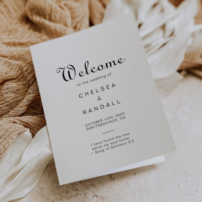 Minimalist Folded Wedding  Program (Creator Uploaded)