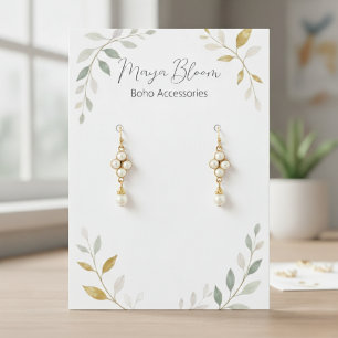 Minimalist Foliage Custom Earring Display Card