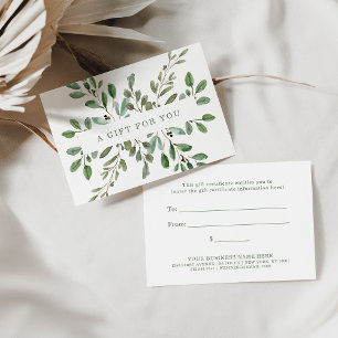 Minimalist Foliage Gift Certificate