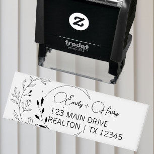 Minimalist Foliage Return Address Wedding Self-inking Stamp