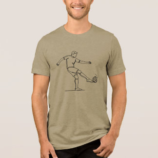 Minimalist Football Line Art Graphic T-Shirt Tri-Blend Shirt