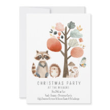 Minimalist Forest Animals Christmas Party