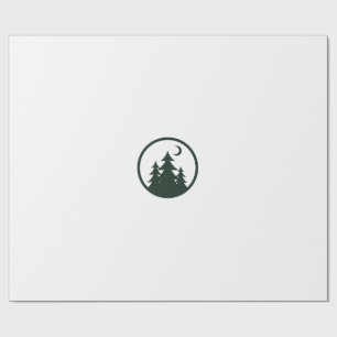 Minimalist Forest Badge Nature Adventure Notebook Wrapping Paper
