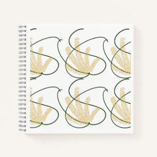 Minimalist Forest Green & Beige Abstract Botanical Notebook