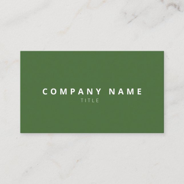 Minimalist Forest Green Professional Business Card (Front)