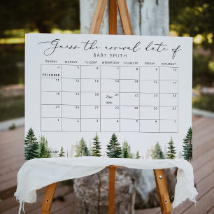 Minimalist forest Guess the Due date calendar Poster