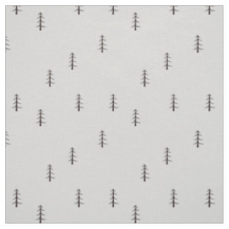 Minimalist Forest on Light Grey Fabric