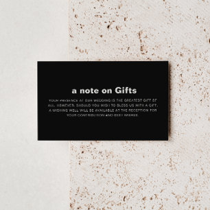 Minimalist Formal Black Wedding Wishing Well Enclosure Card