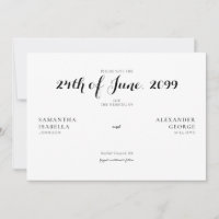 Minimalist Formal Black & White Timeless Wedding