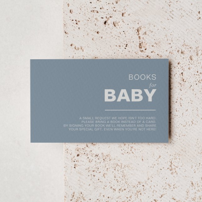 Minimalist Formal Blue Baby Shower Book Request   Enclosure Card (Creator Uploaded)