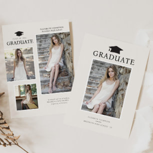 Minimalist Formal GRADUATE Grad Photo Graduation Announcement