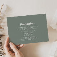 Minimalist Formal Green Wedding Reception