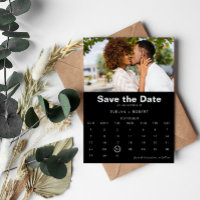 Minimalist Formal Photo Black Save the date