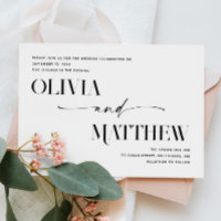 Minimalist Formal Typography Wedding | Photo + QR