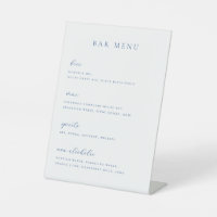 Minimalist French Blue Bar Menu List