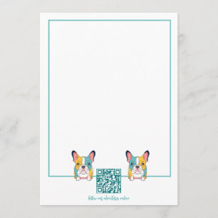 Minimalist – French Bulldog & QR Code Card