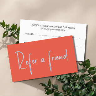 Minimalist Fresh Elegant Orange Blue Referral Card
