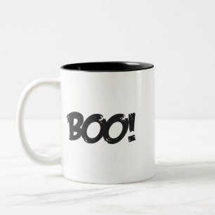 Minimalist Friendly Ghost Graphic Two-Tone Coffee Mug