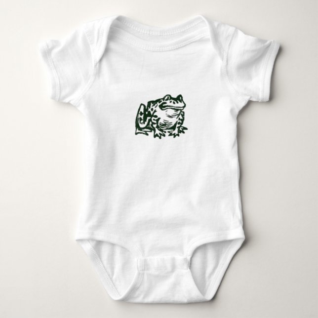 Minimalist Friendly Toad Graphic Baby Bodysuit (Front)