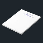 Minimalist From The Desk Of Navy Blue Script Name Notepad<br><div class="desc">Simple from the desk of notepad for home or office. Minimalist script and contemporary font design.</div>