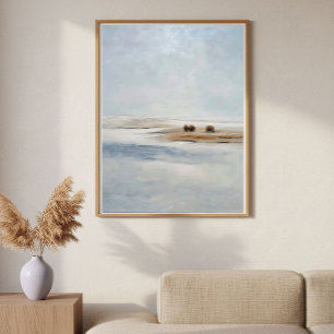Minimalist Frozen Plain Abstract Landscape Decor