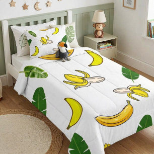 Minimalist fruity Banana Tropical Fruit Design Sherpa Blanket