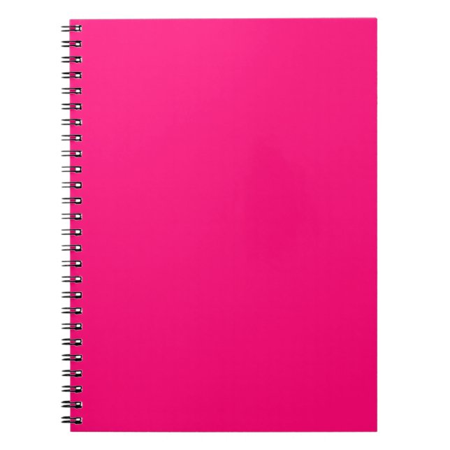 Minimalist fuchsia hot pink plain solid modern notebook (Front)