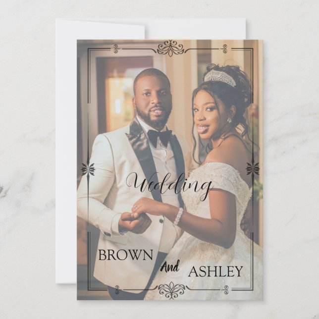 Minimalist Full Photo Wedding | Elegant Editorial Invitation (Front)