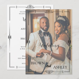 Minimalist Full Photo Wedding Elegant Editorial Invitation