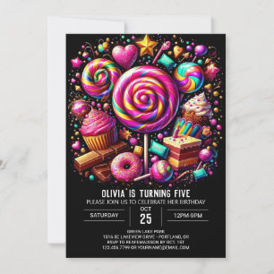 Minimalist Fun Candyland Digital Birthday Invitation