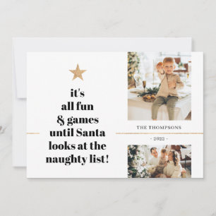 Minimalist Fun Happy Holidays Multi Photo Simple Holiday Card