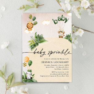 Minimalist Fun Jungle Safari Girl Baby Sprinkle Invitation