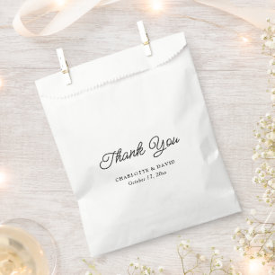 Minimalist Fun Script Wedding Thank You Favour Bag