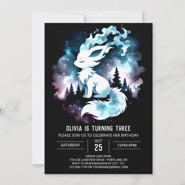 Minimalist Fun Wolf Birthday  Invitation (Front)