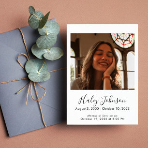 Minimalist Funeral Announcement