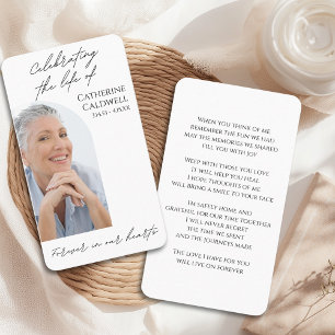 Minimalist Funeral Arch Photo Prayer Card